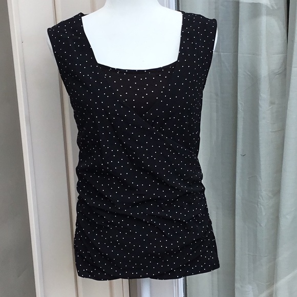 Ann Taylor Tops - Ann Taylor Black polka dot top S